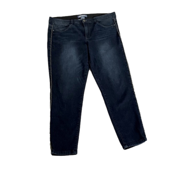 Democracy Ab Solution Tuxedo Jeans, Size 16, Dark Wash Blue Denim. - Picture 1 of 6